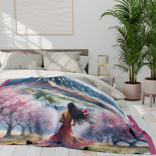 Wahiawa Cherry Blossom Fleece Blanket