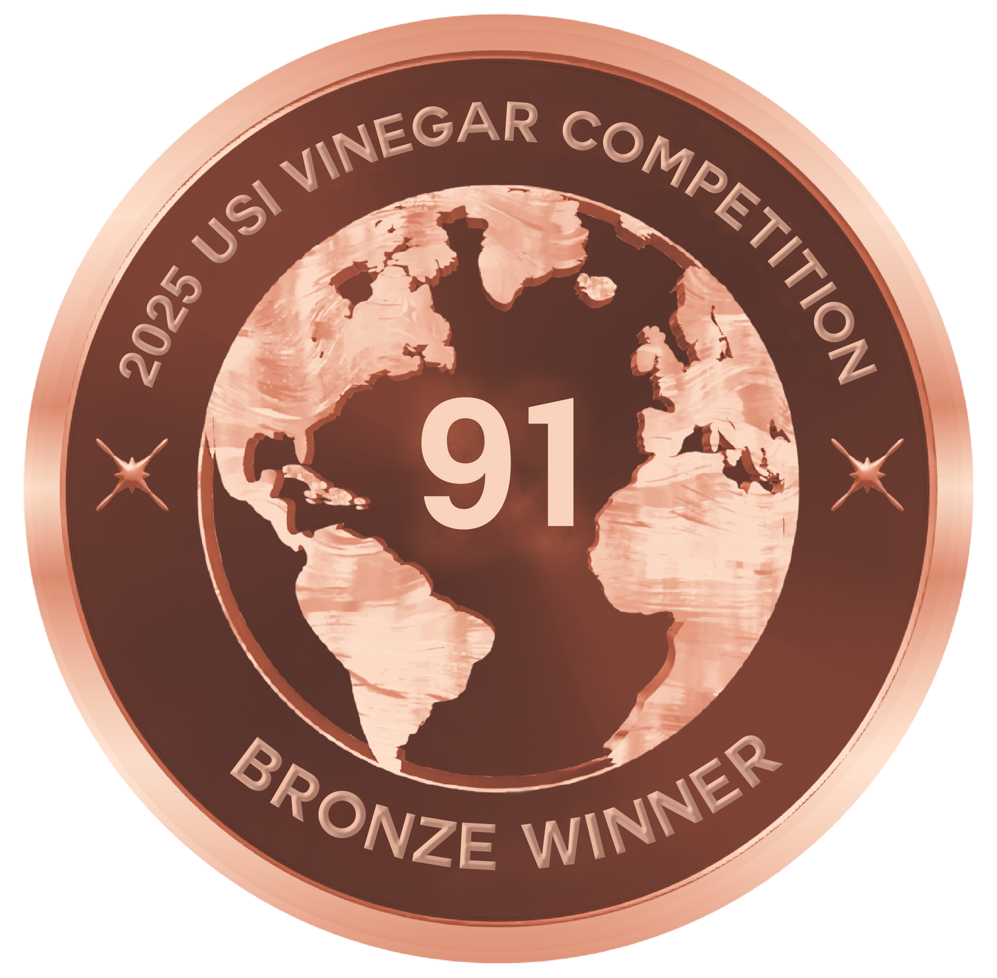 2025 USI Vinegar Competition Bronze Medal 91 point badge for Cacao Nectar Vinegar