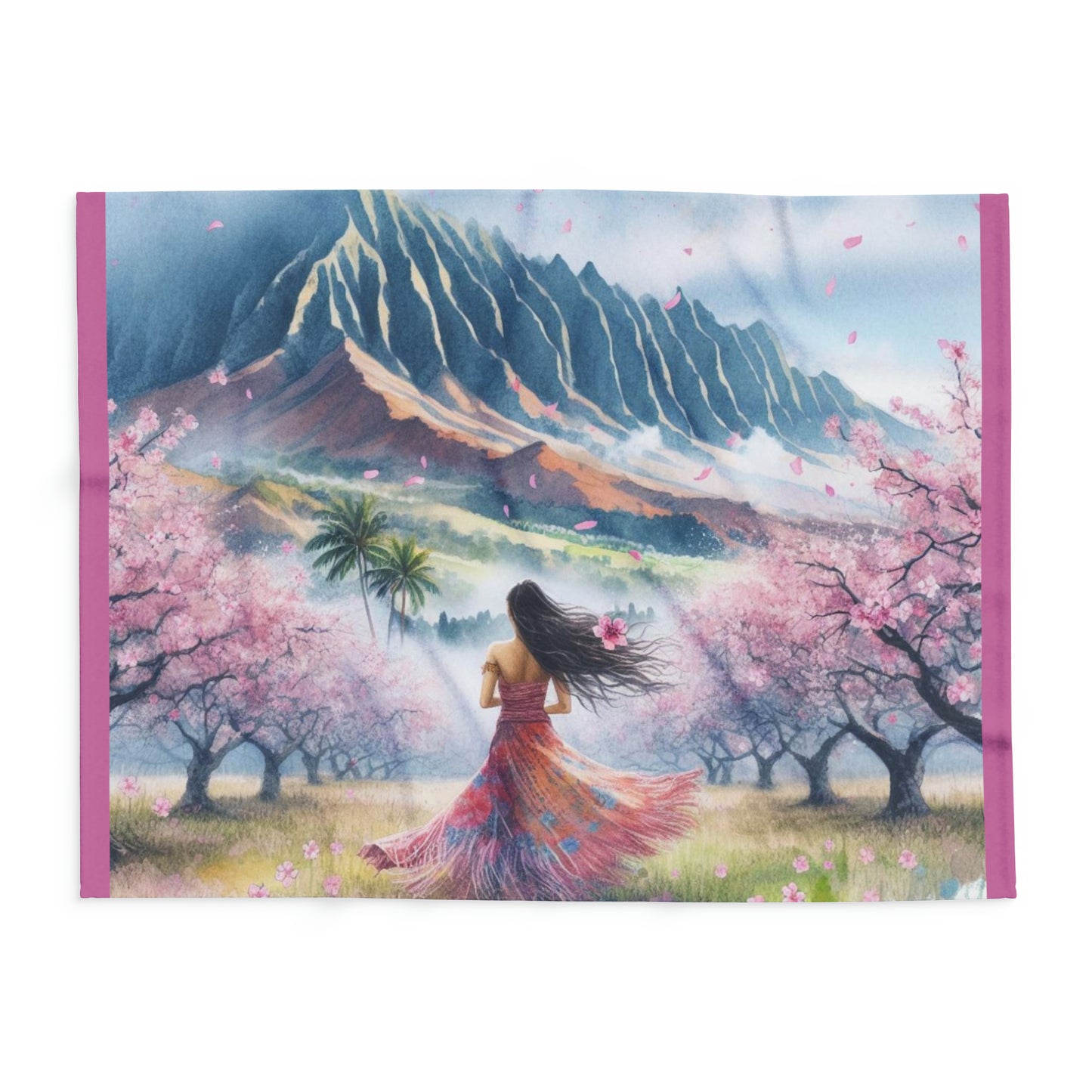 Wahiawa Cherry Blossom Fleece Blanket