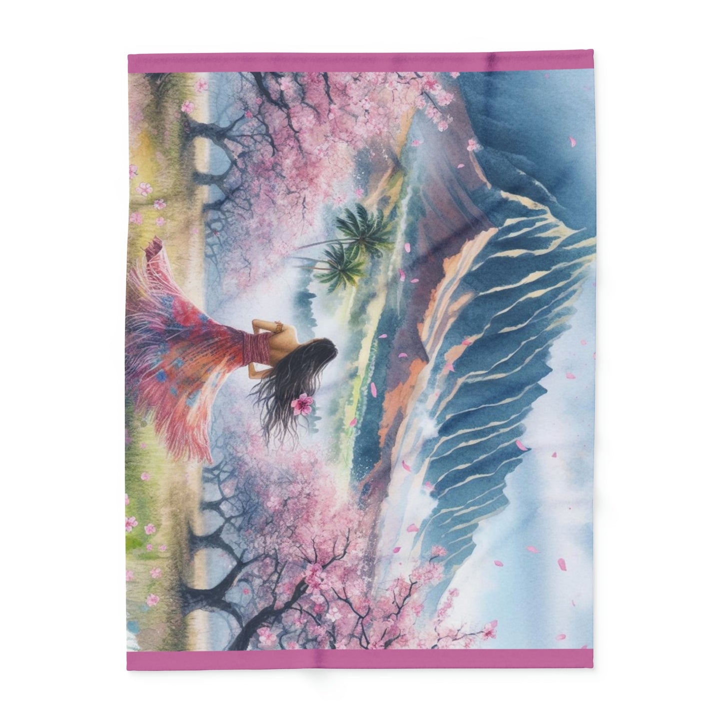 Wahiawa Cherry Blossom Fleece Blanket