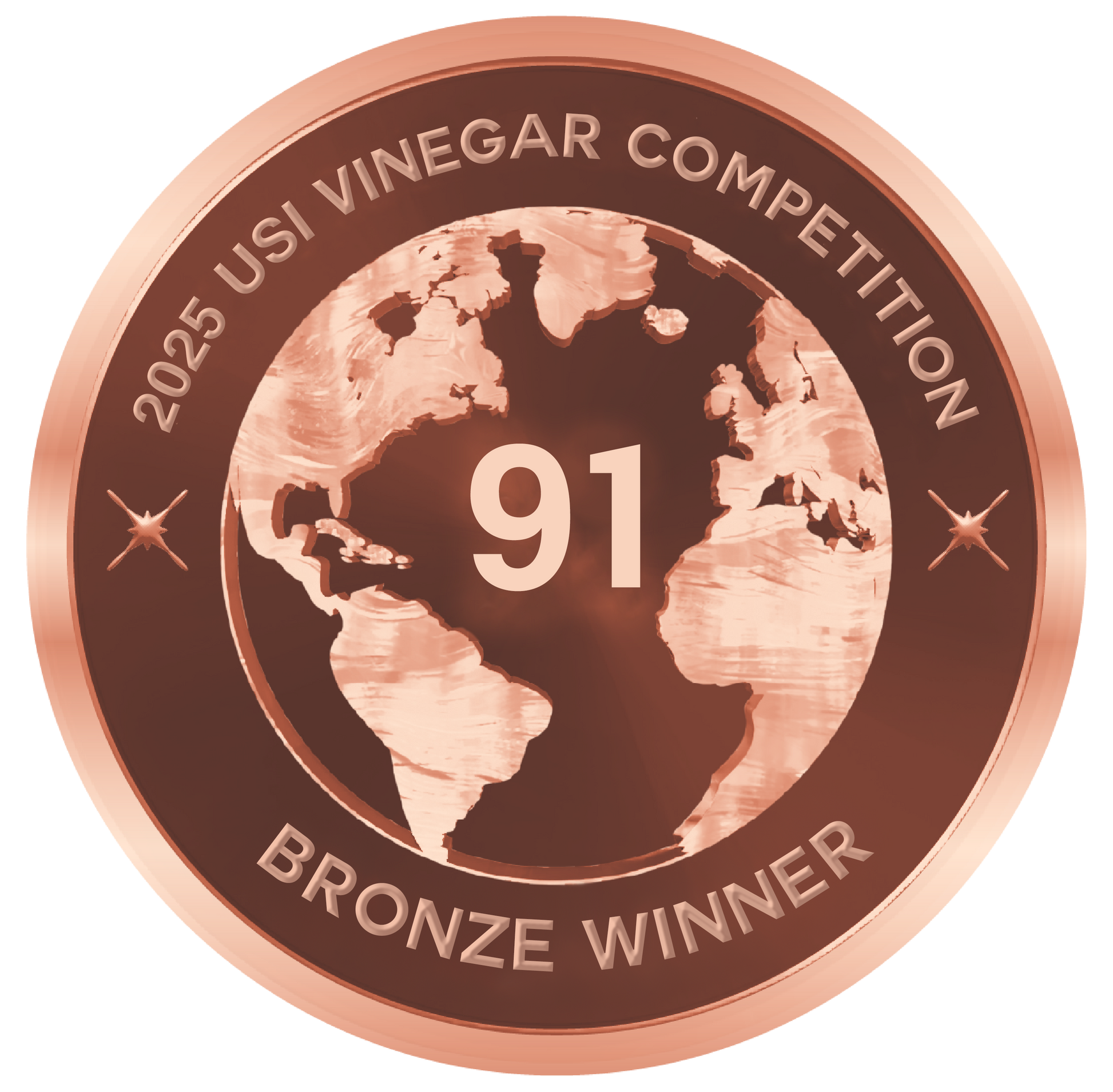 2025 USI Vinegar Competition Bronze Medal 91 point badge for Cacao Nectar Vinegar